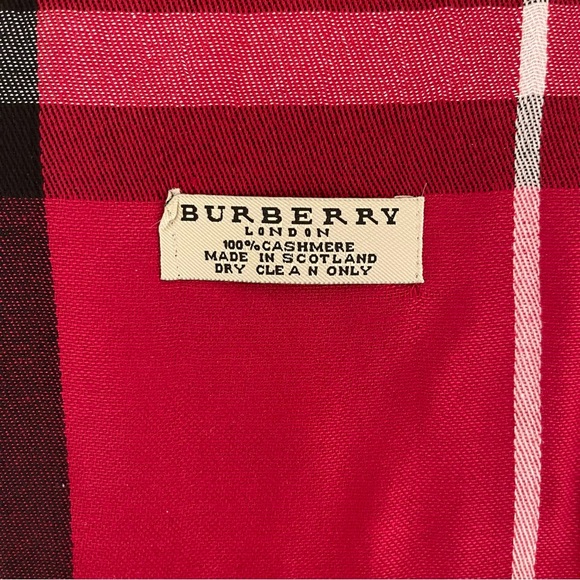 Red Plaid Nova Check Men's Burb*rry Style Red Scarf - Picture 6 of 9